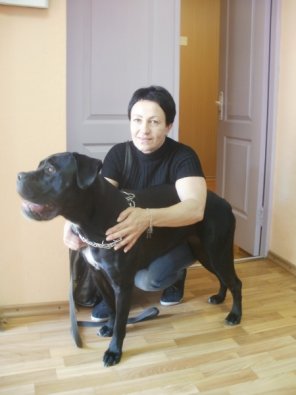 Кане Корсо Милена с любимой хозяйкой